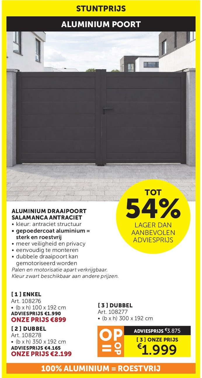 ALUMINIUM DRAAIPOORT SALAMANCA ANTRACIET [ 3 ] DUBBEL