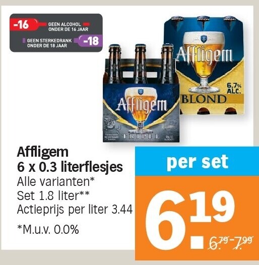Affligem 6 x 0.3 literflesjes