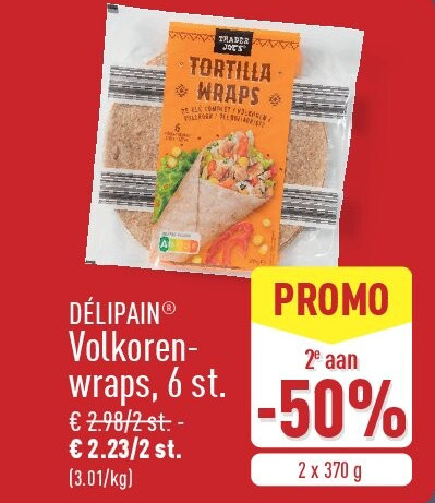 Volkoren- wraps, 6st.