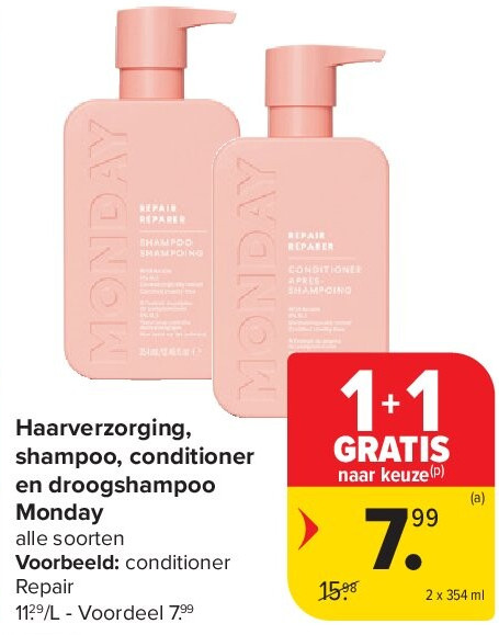 Haarverzorging, shampoo, conditioner en droogshampoo Monday