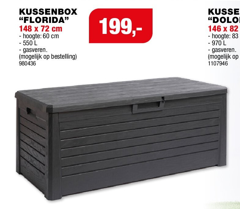 Toomax Florida kussenbox 148x72x60 cm grafiet