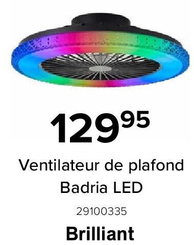 Ventilateur de plafond Badria LED