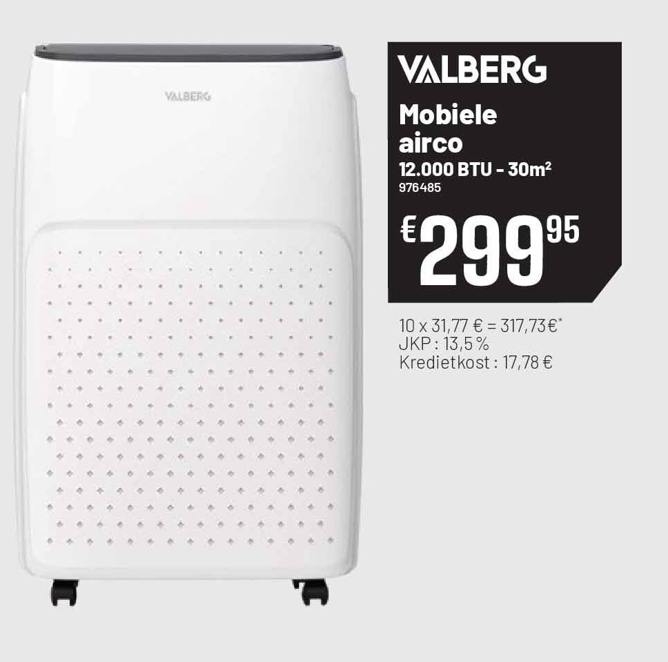 Mobiele airco 12.000 BTU - 30m2
