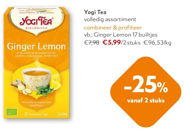 Yogi Tea Ginger Lemon 17 builtjes
