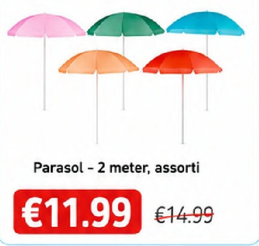 Parasol - 2 meter, assorti