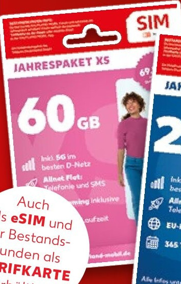 Jahrespaket XS 60 GB