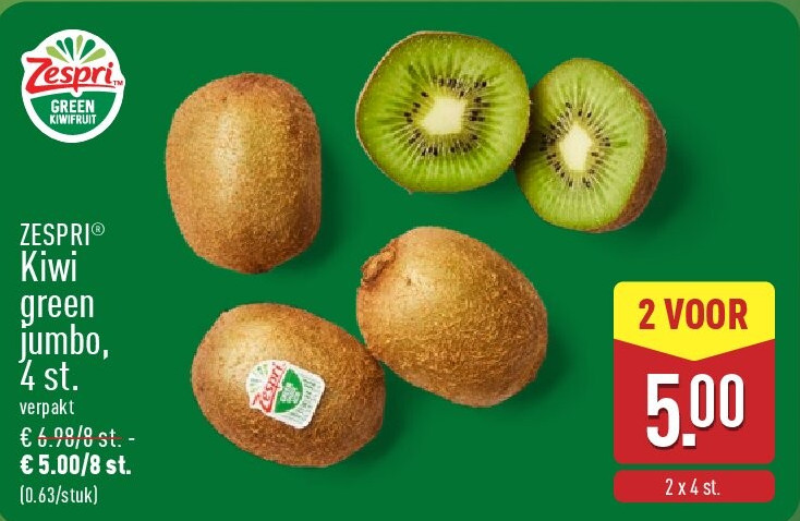 Kiwi green jumbo, 4st.