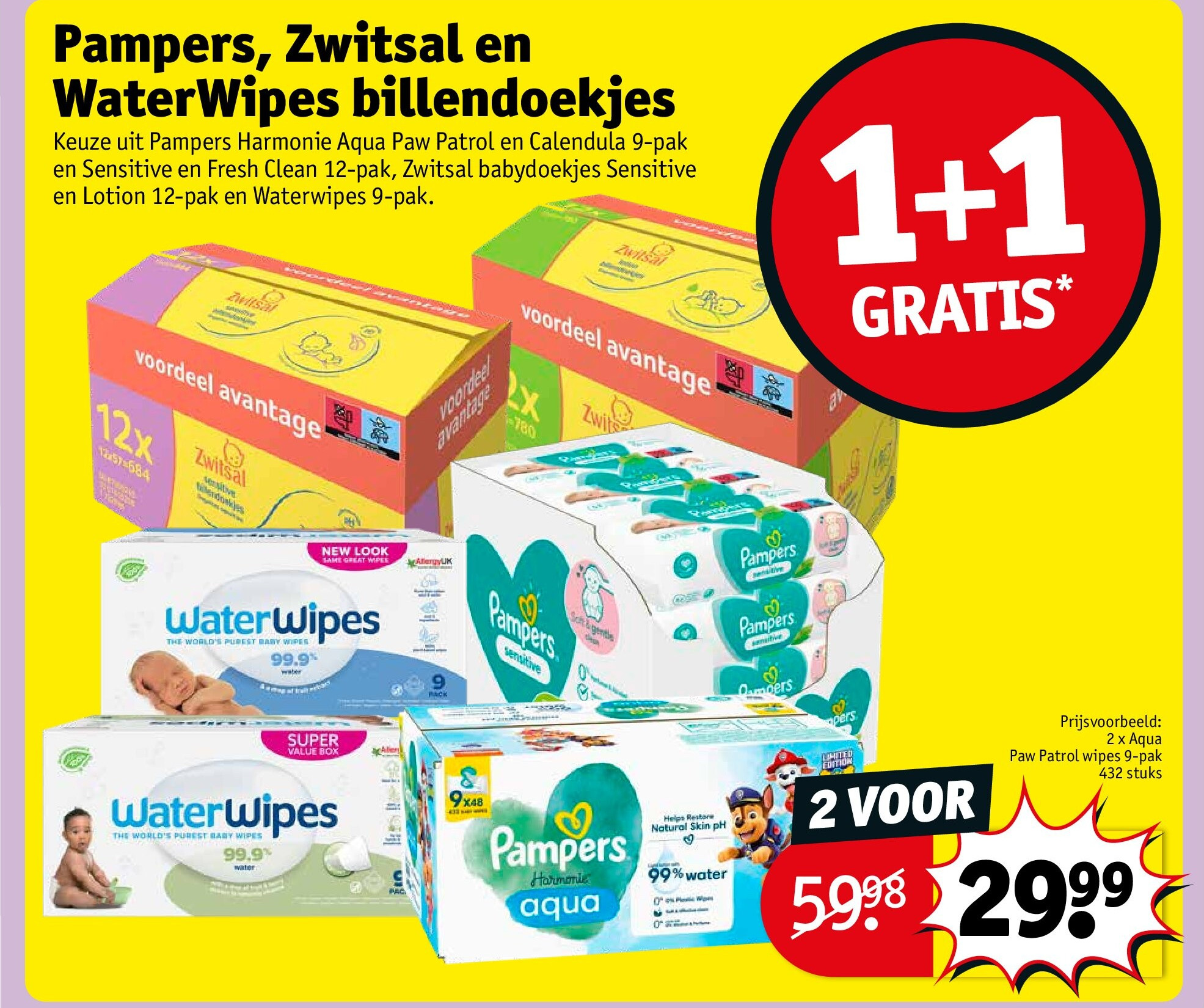 Pampers, Zwitsal en WaterWipes billendoekjes