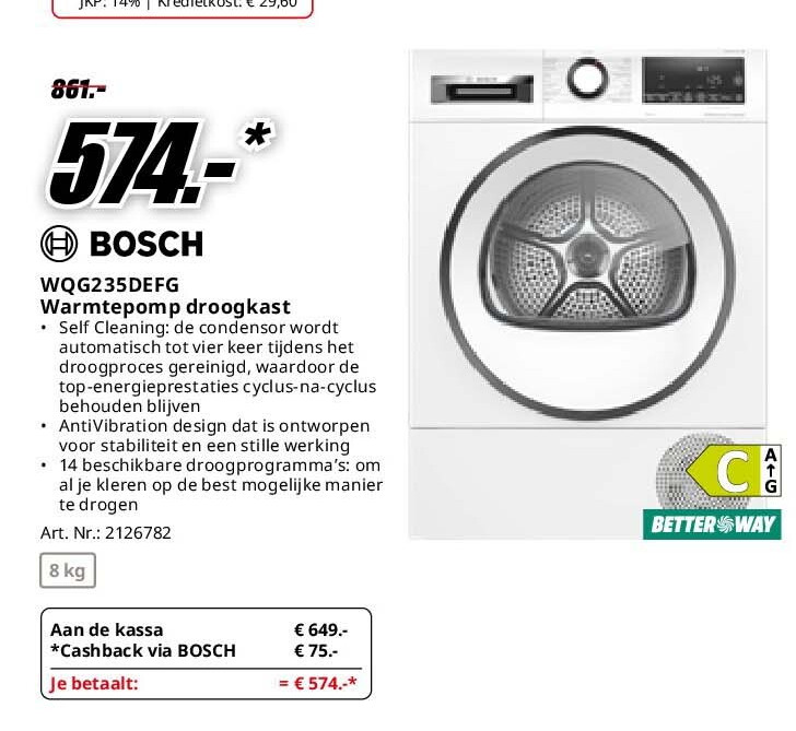 Bosch WQG235DEFG Warmtepomp droogkast