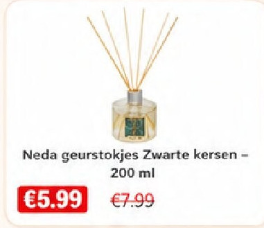 Neda geurstokjes Zwarte kersen200 ml