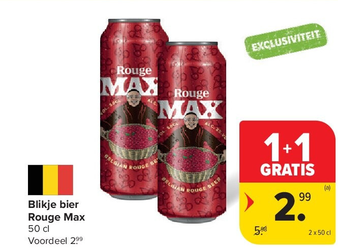 Blikje bier Rouge Max
