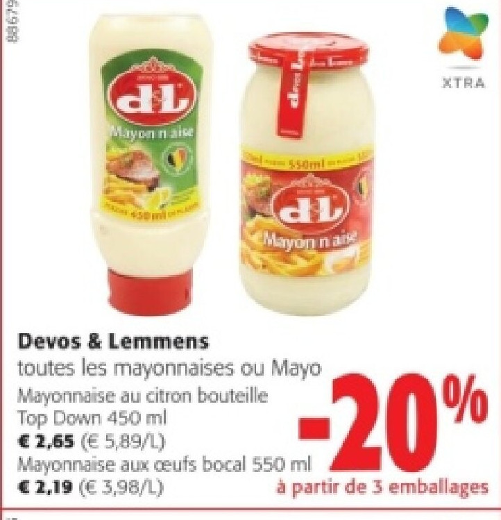 Devos & Lemmens Mayonnaise aux ceufs bocal 550 ml