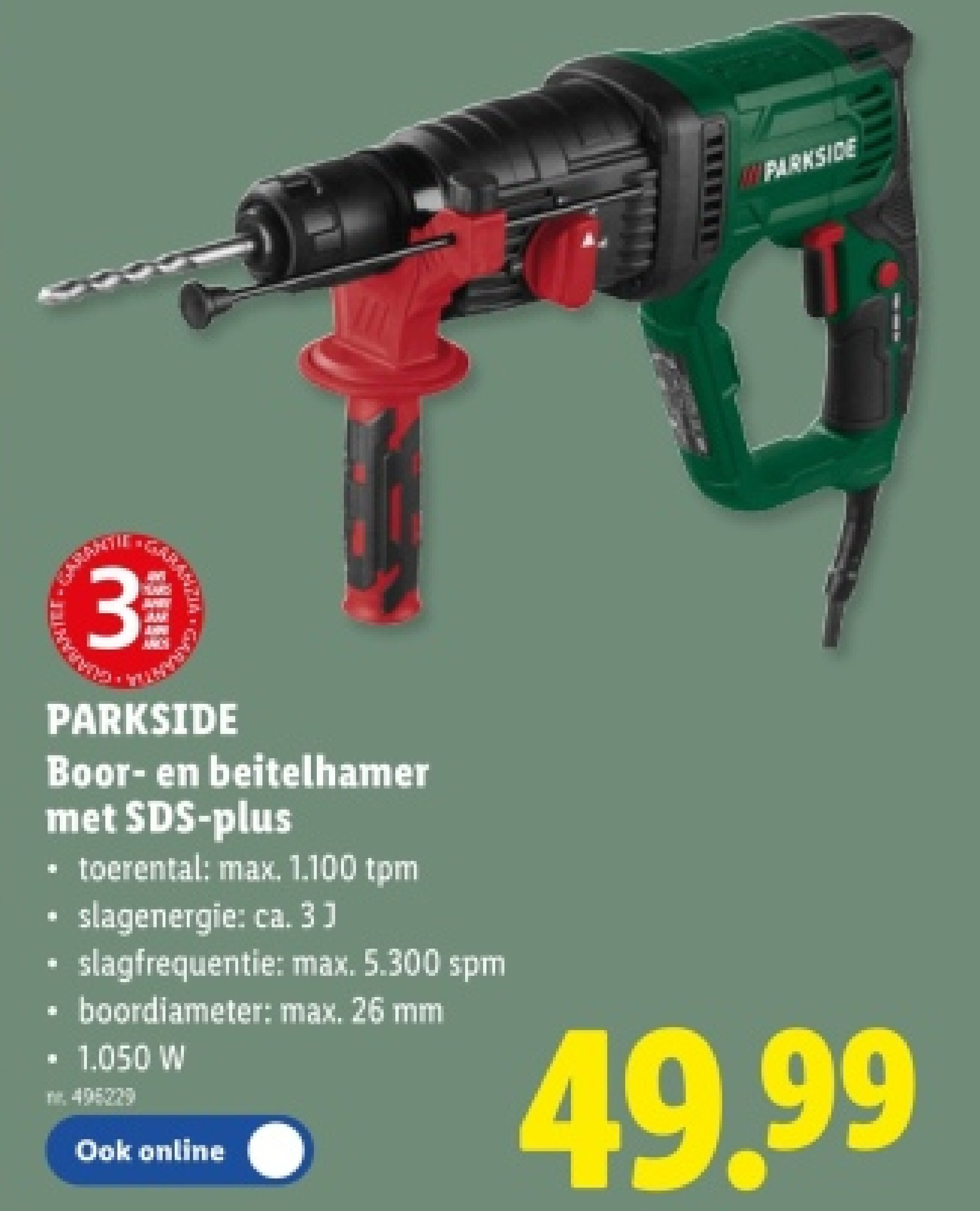 Boor-en beitelhamer met SDS-plus