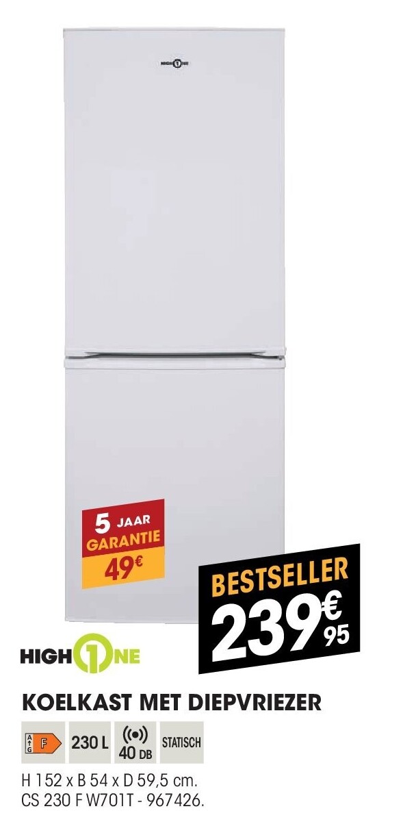 KOELKAST MET DIEPVRIEZER
