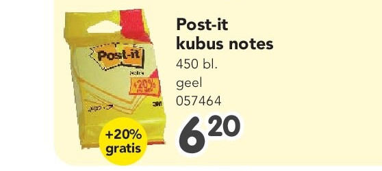 Post-it kubus notes 450 bl. geel 057464