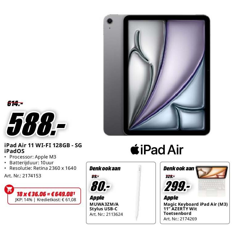 iPad Air 11 WI-FI 128GB - SG iPadOS