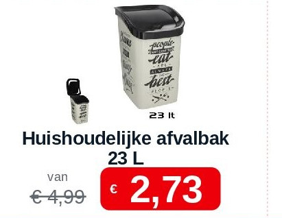 Huishoudelijke afvalbak 23 L
