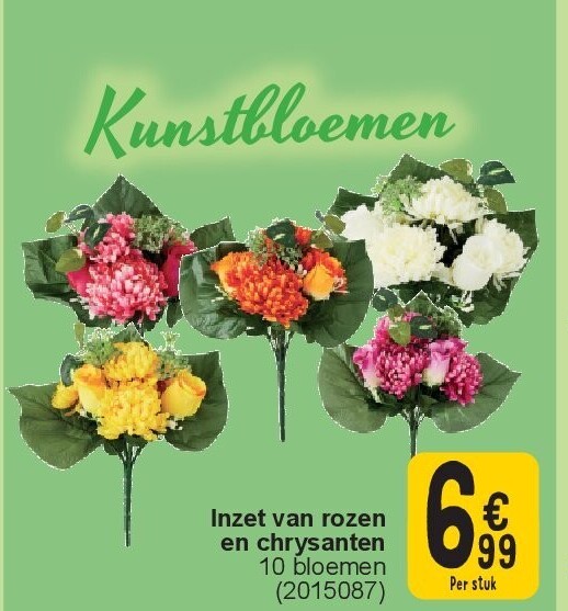 Inzet van rozen en chrysanten