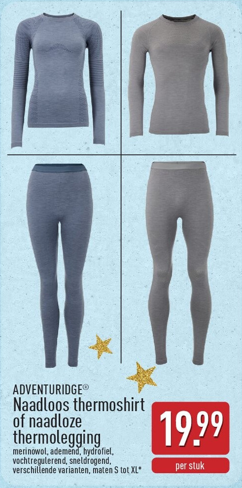 Naadloos thermoshirt of naadloze thermolegging
