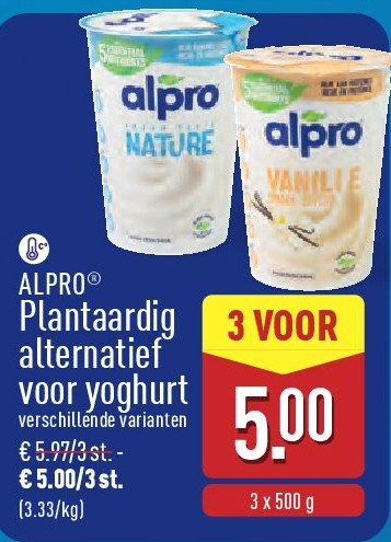 Plantaardig alternatief voor yoghurt