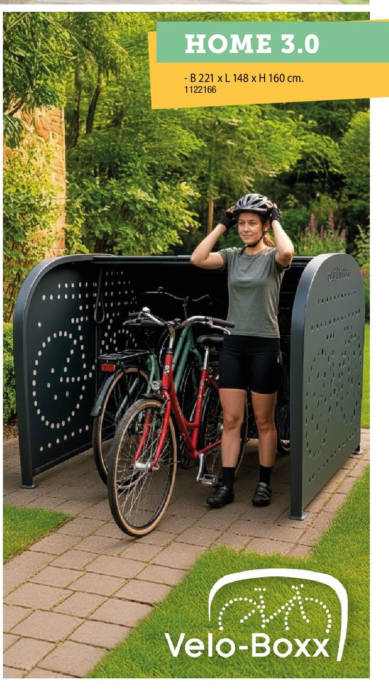 Velo-Boxx Home 3.0 fietsstalling 221,4x148,2x160 cm antraciet