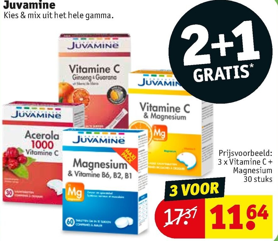 3 x Juvamine Vitamine C + Magnesium 30 stuks