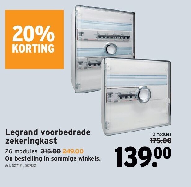 Legrand voorbedrade zekeringkast