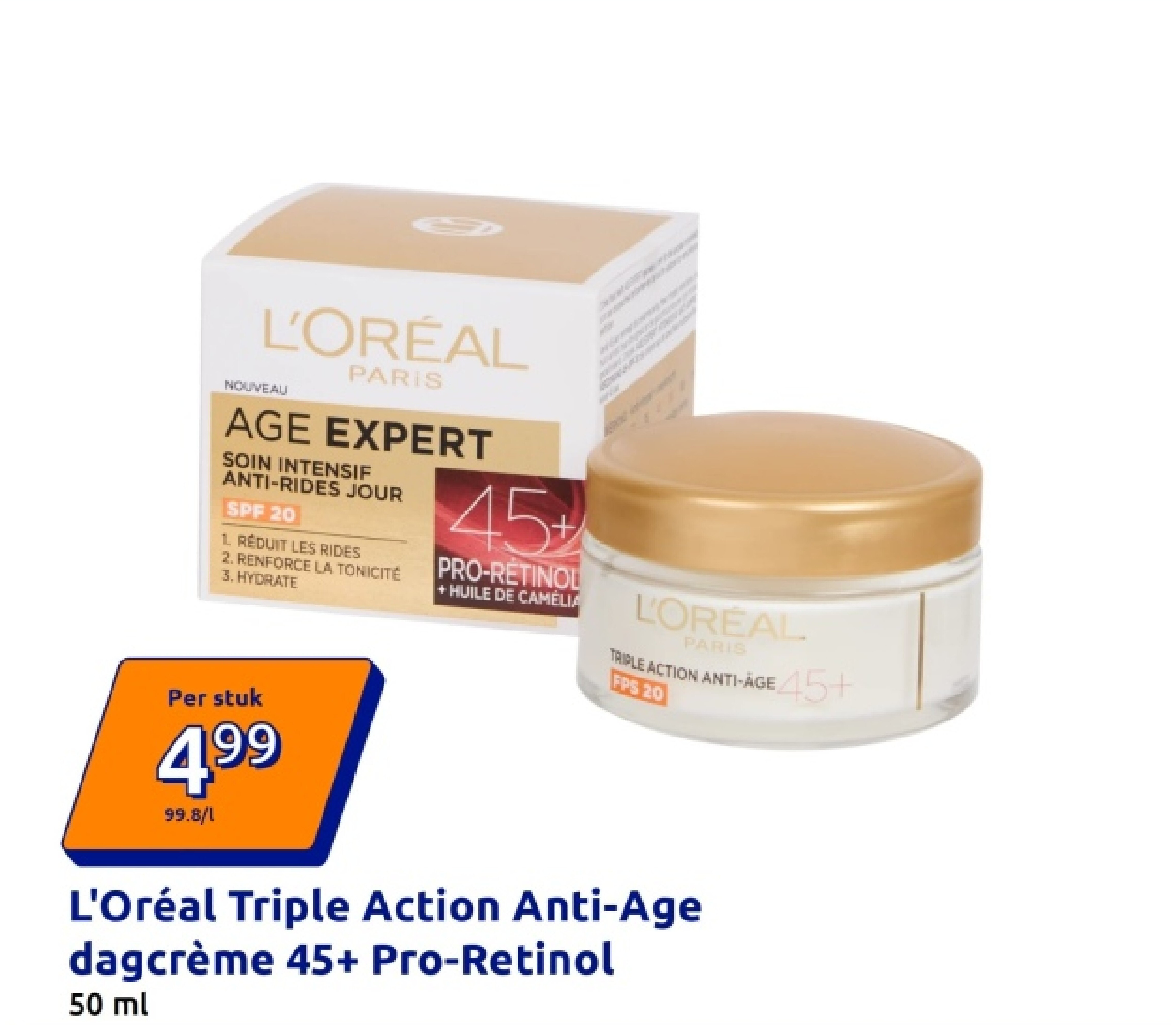 L'Oréal Triple Action Anti-Age dagcrème 45+ Pro-Retinol