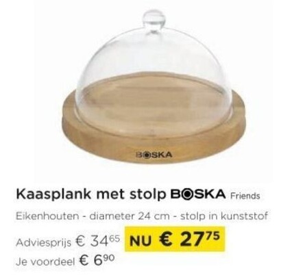Kaasplank met stolp BOSKA Friends