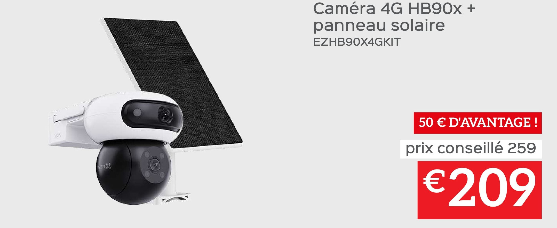 Caméra 4G HB90x + panneau solaire