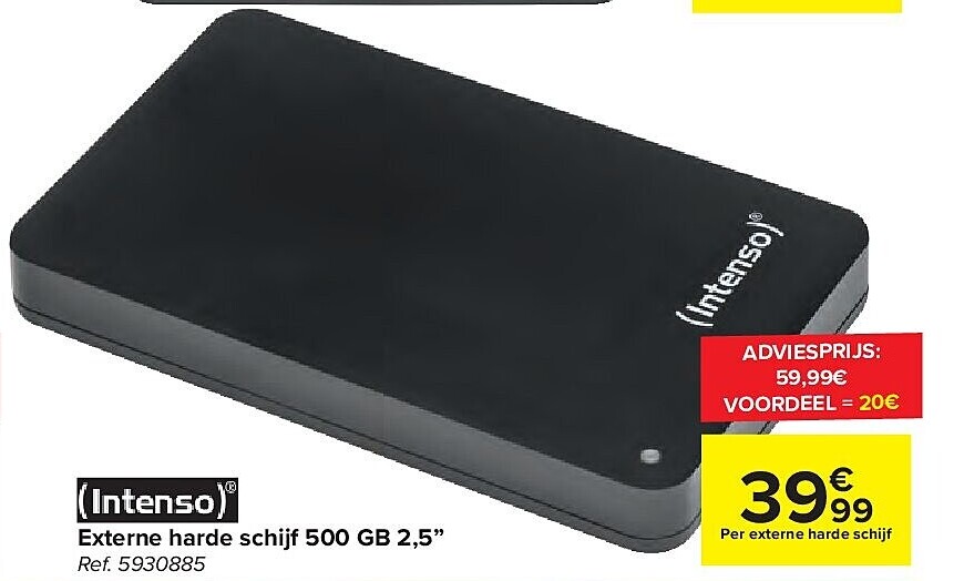 Externe harde schijf 500 GB 2,5”