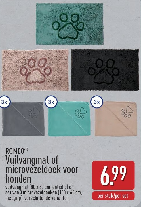 Vuilvangmat of microvezeldoek voor honden