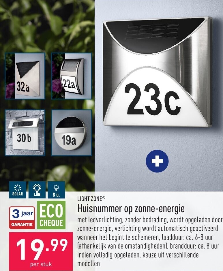 Huisnummer op zonne-energie