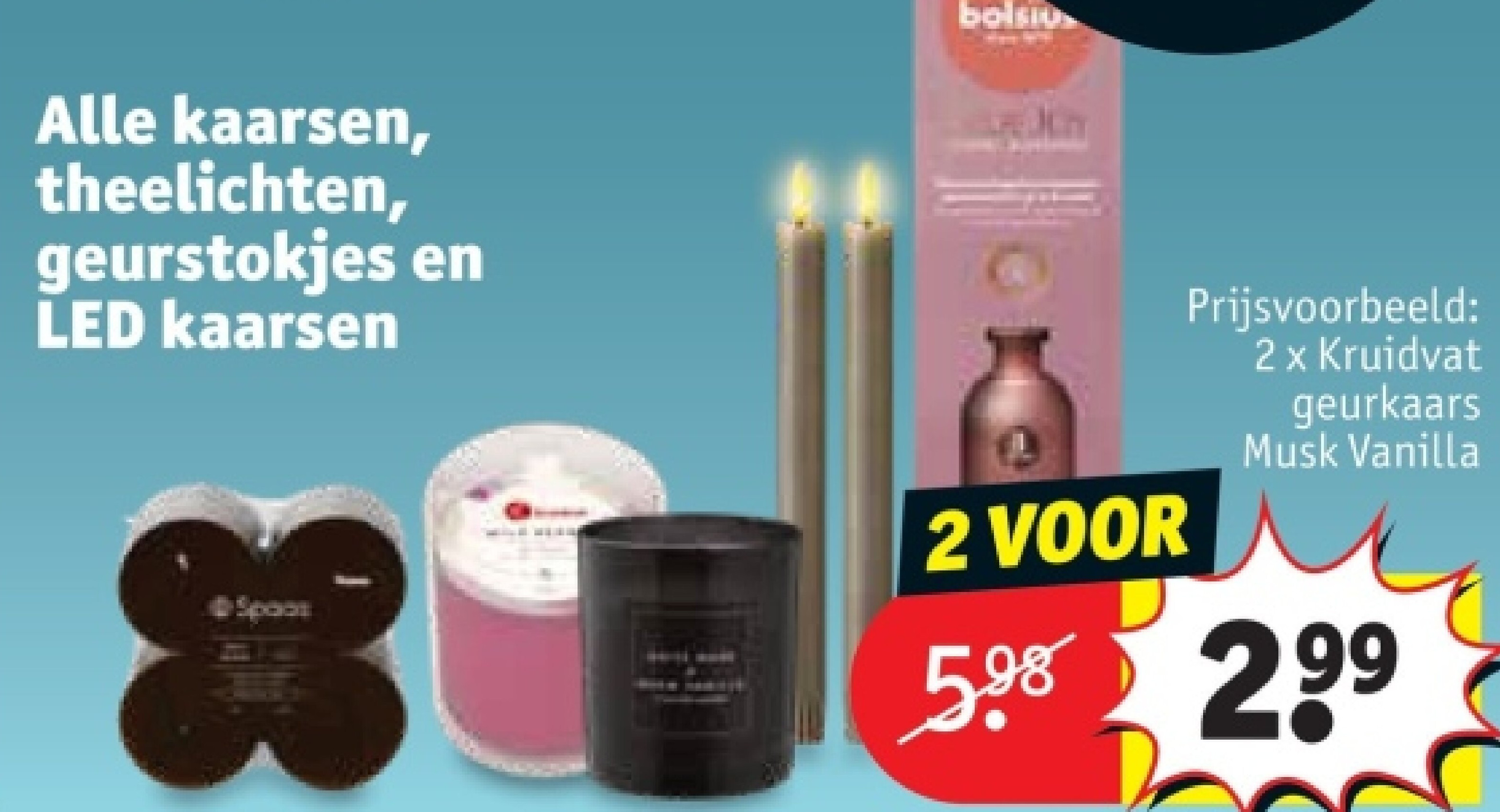 Alle kaarsen, theelichten, geurstokjes en LED kaarsen