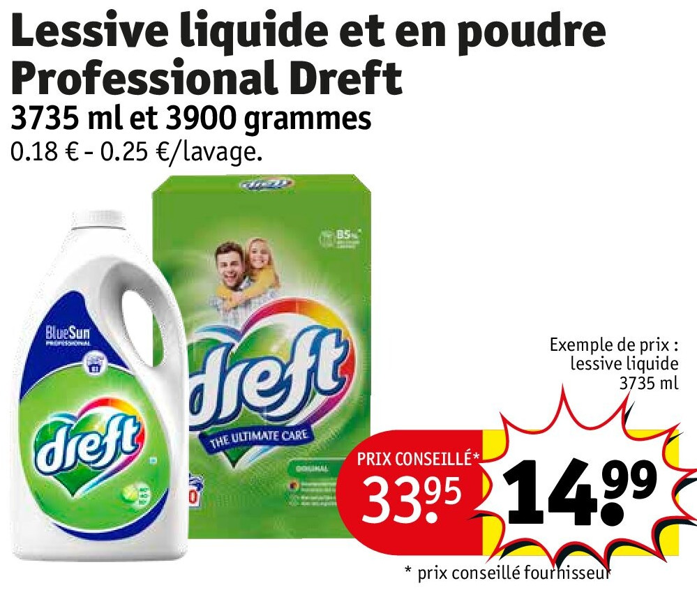 Lessive liquide et en poudre Professional Dreft