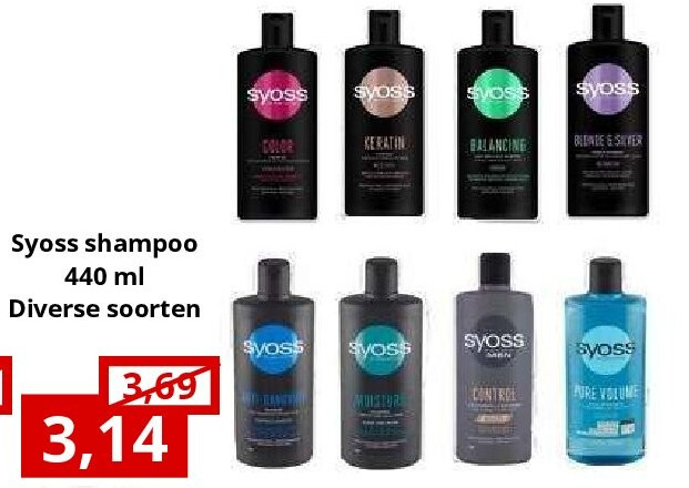 Syoss shampoo 440 ml Diverse soorten