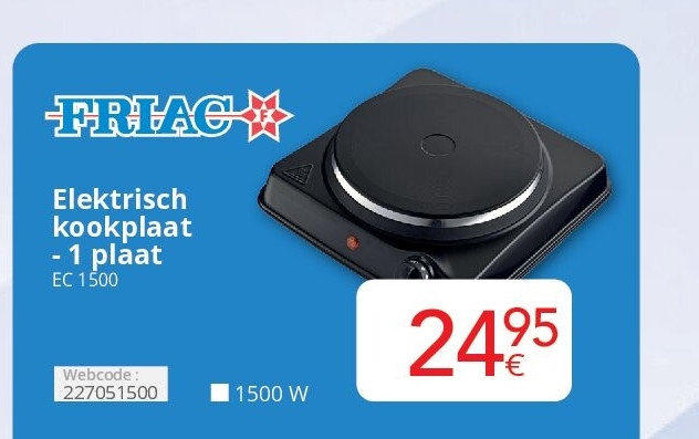 Elektrisch kookplaat - 1 plaat