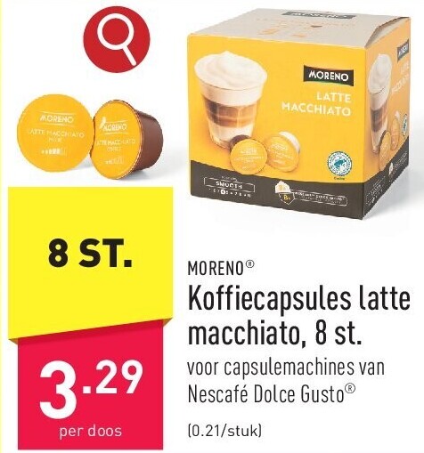Koffiecapsules latte macchiato, 8 st.