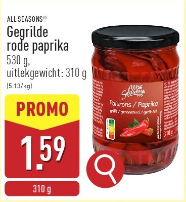 Gegrilde rode paprika