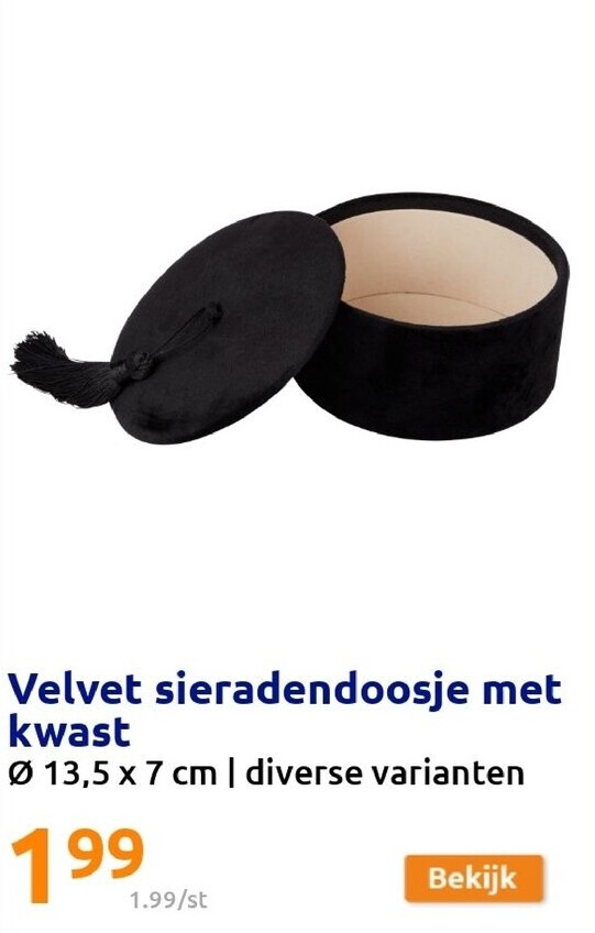 Velvet sieradendoosje met kwast