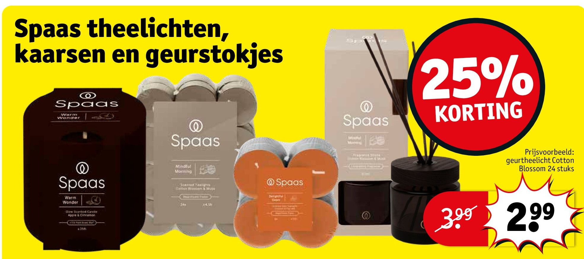 Spaas theelichten, kaarsen en geurstokjes