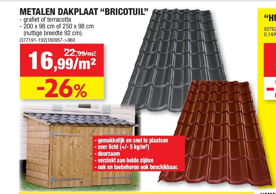 METALEN DAKPLAAT “BRICOTUIL”