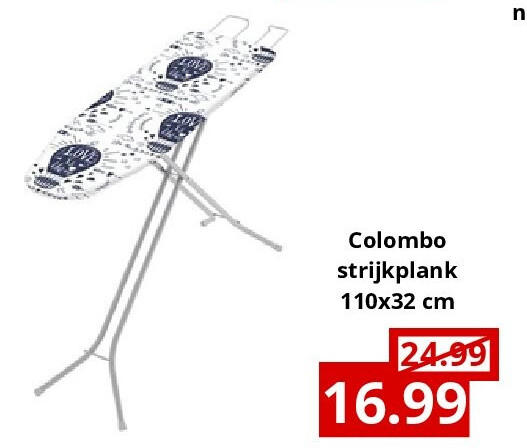 Colombo strijkplank 110x32 cm