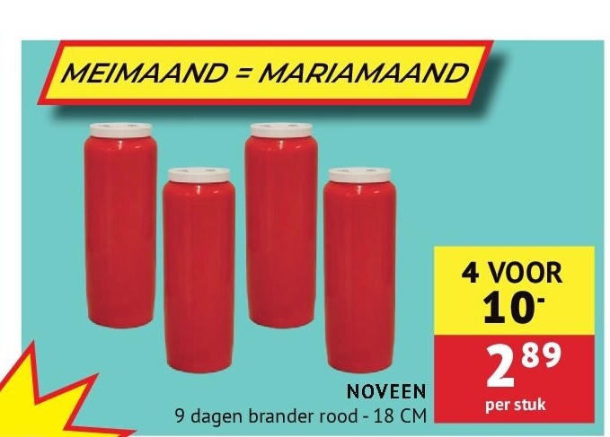 NOVEEN 9 dagen brander rood - 18 CM