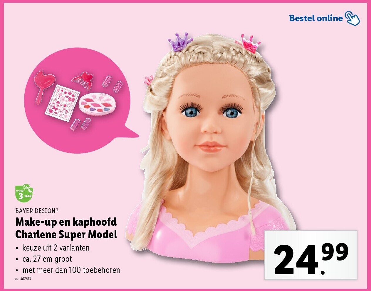 Make-up en kaphoofd Charlene Super Model