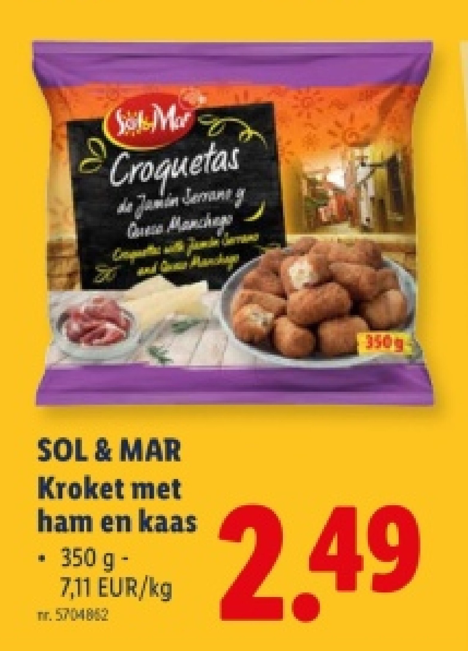 Kroket met ham en kaas