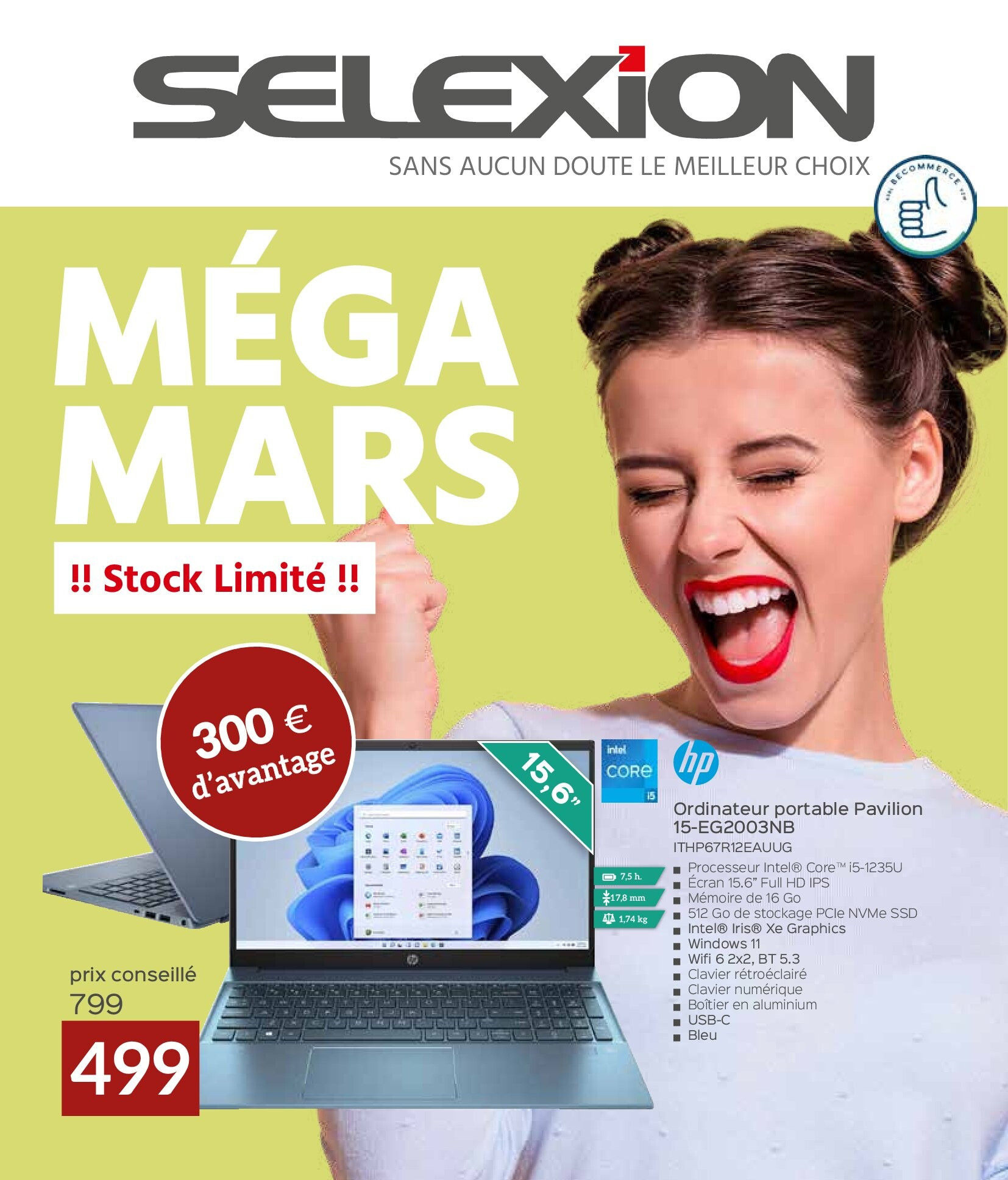 HP Ordinateur portable Pavilion 15-EG2003NB ITHP67R12EAUUG