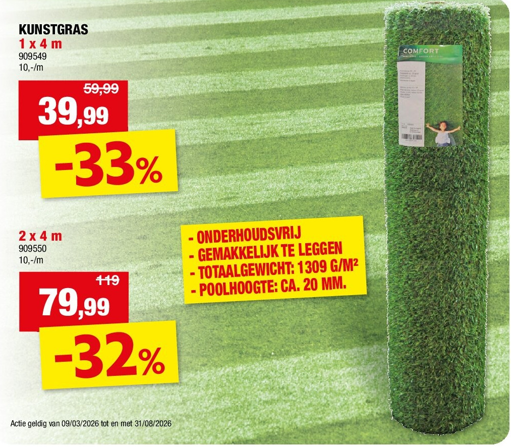 KUNSTGRAS 1 x 4 m