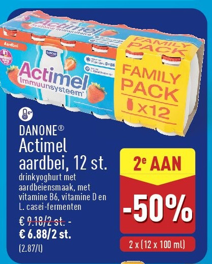 Actimel aardbei, 12st.