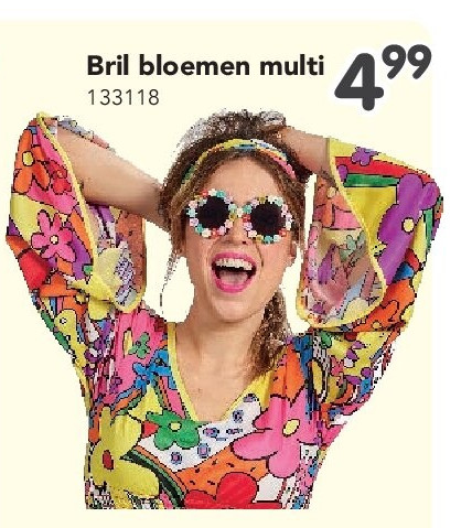 Bril bloemen multi
